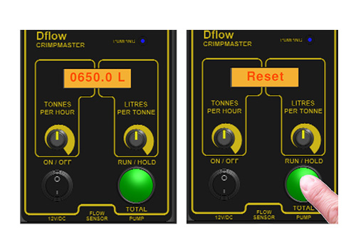 Image showing the total counts on a Dflow Crimpmaster