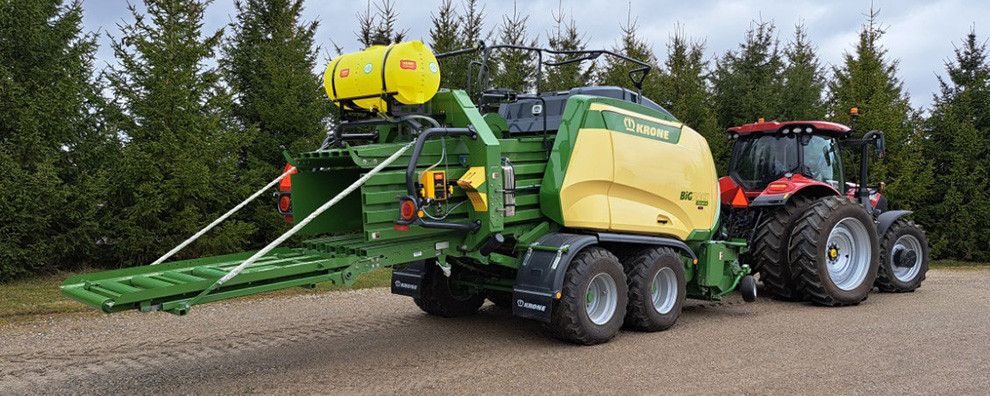 Dflow module mounted on big krone baler